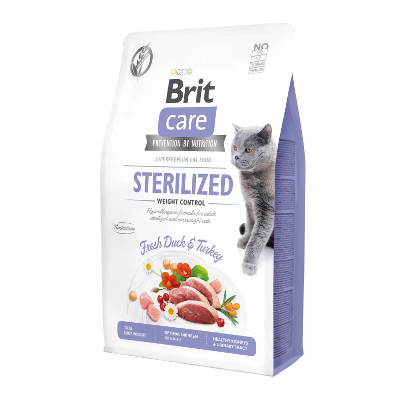 Brit Care Sans Céréales Urinary Contrôle du Poids Pour Chat Stérilisé 7 KG
