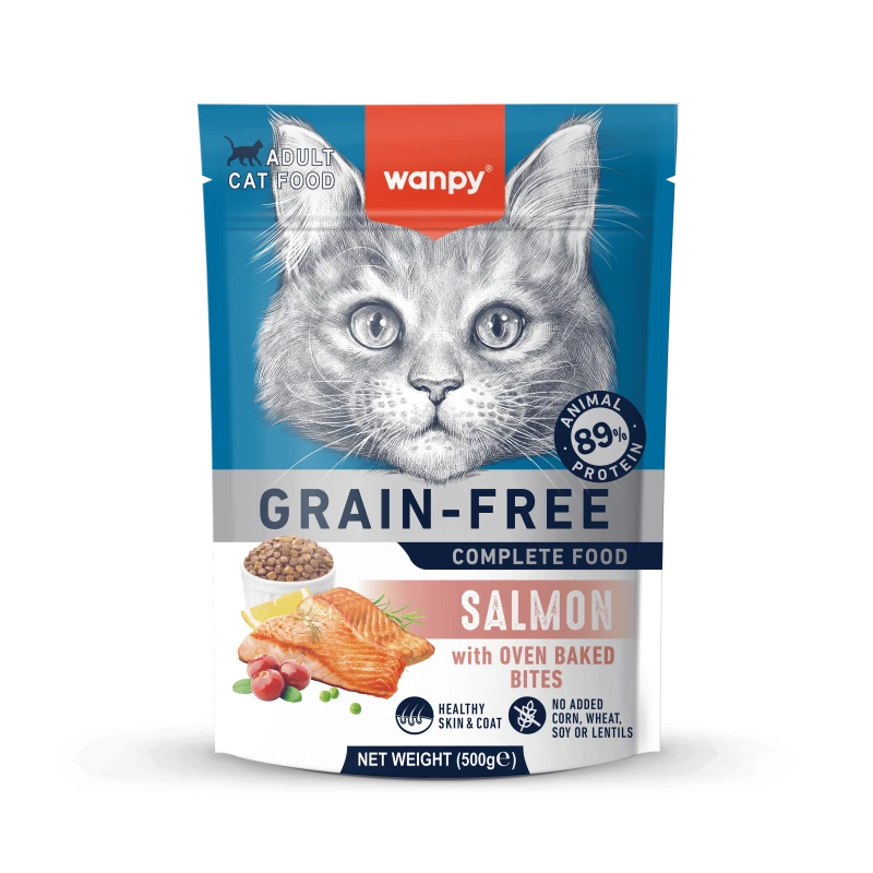 WANPY CHAT ADULTE AU SAUMON 500GR