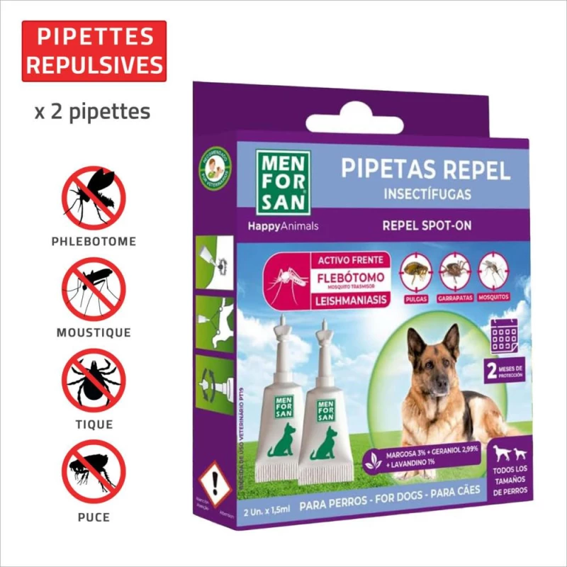 MENFORSAN PIPETTES ANTI-PUCES ET TIQUES