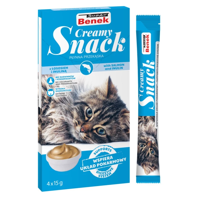 SUPER BENEK CREAMY SNACK SALMON DIGESTIVE 4*15GR