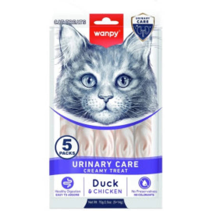 Wanpy Crème Functionnal - Urinary au Canard et Poulet (5*14g)