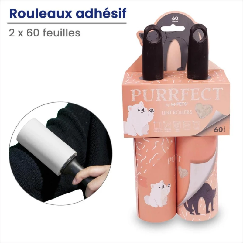 ROULEAU ADHESIF NETTOYANT - 2x60 FEUILLES