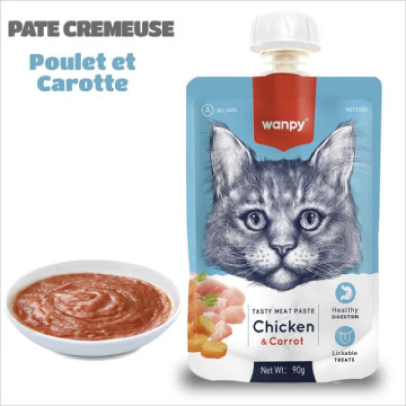 wanpy-patee-cremeuse-chat-90g-poulet-carotte