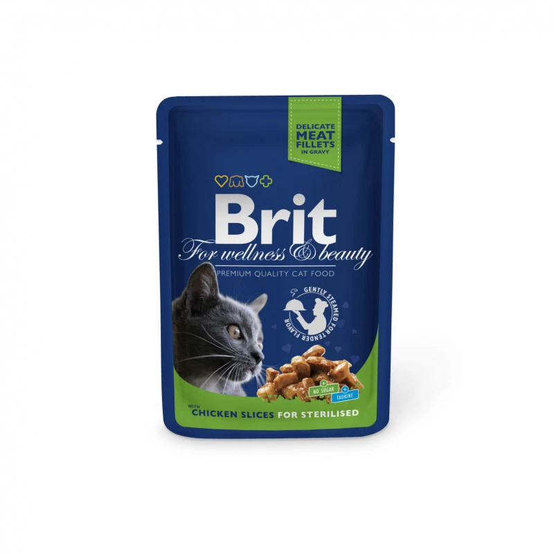 pochons-brit-premium-au-poulet-pour-chat-sterilise100g