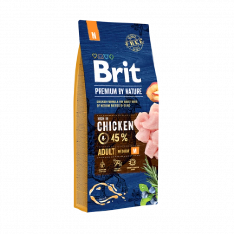 BRIT PREMIUM BY NATURE  CHIEN ADULT M AU POULET 15KG