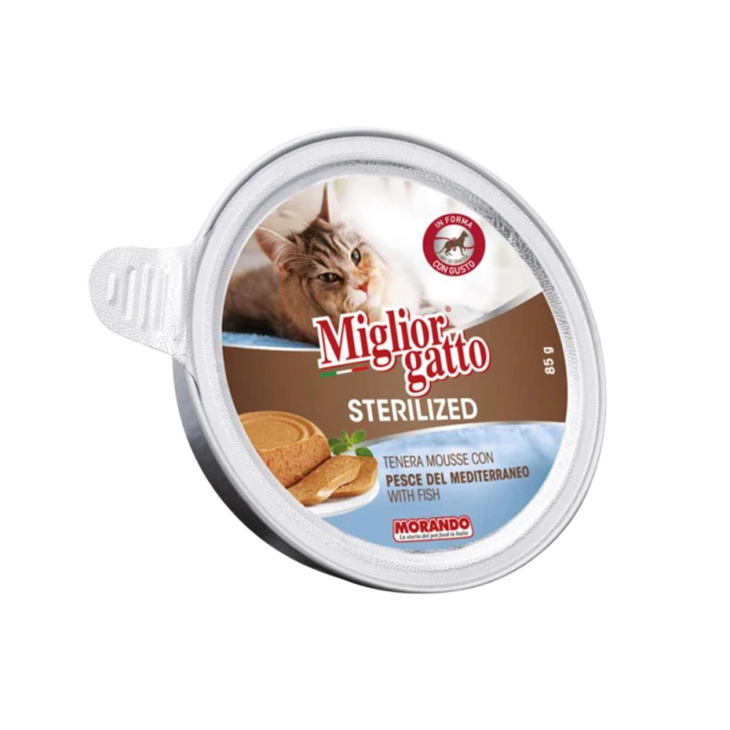 MIGLIORGATTO STERILISE en MOUSSE 85g - poisson