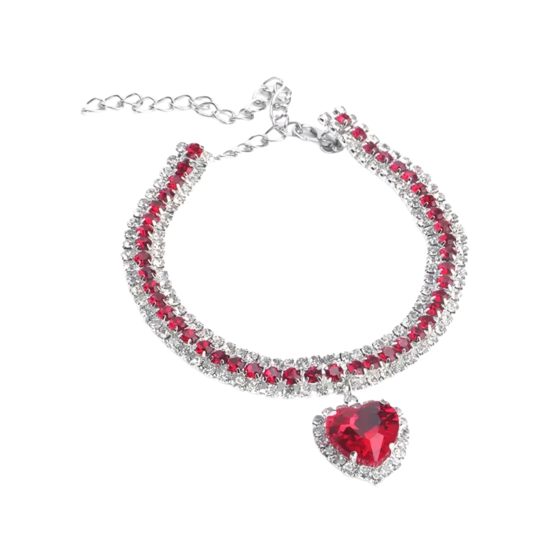 Collier pour chat avec pendentif strass et diamant