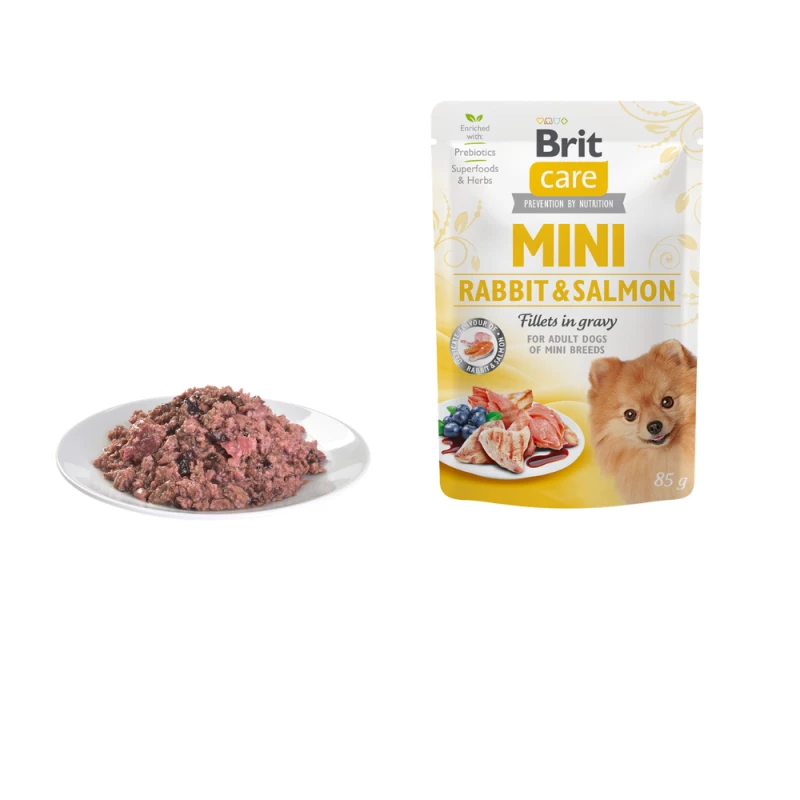 Brit Care Mini Rabbit & Salmon fillets in gravy