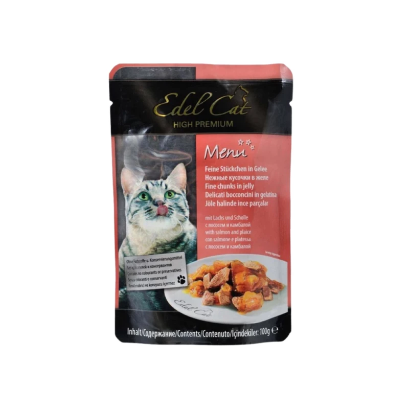 POCHON EDEL CAT GELEE SAUMON ET TRUITE 100g