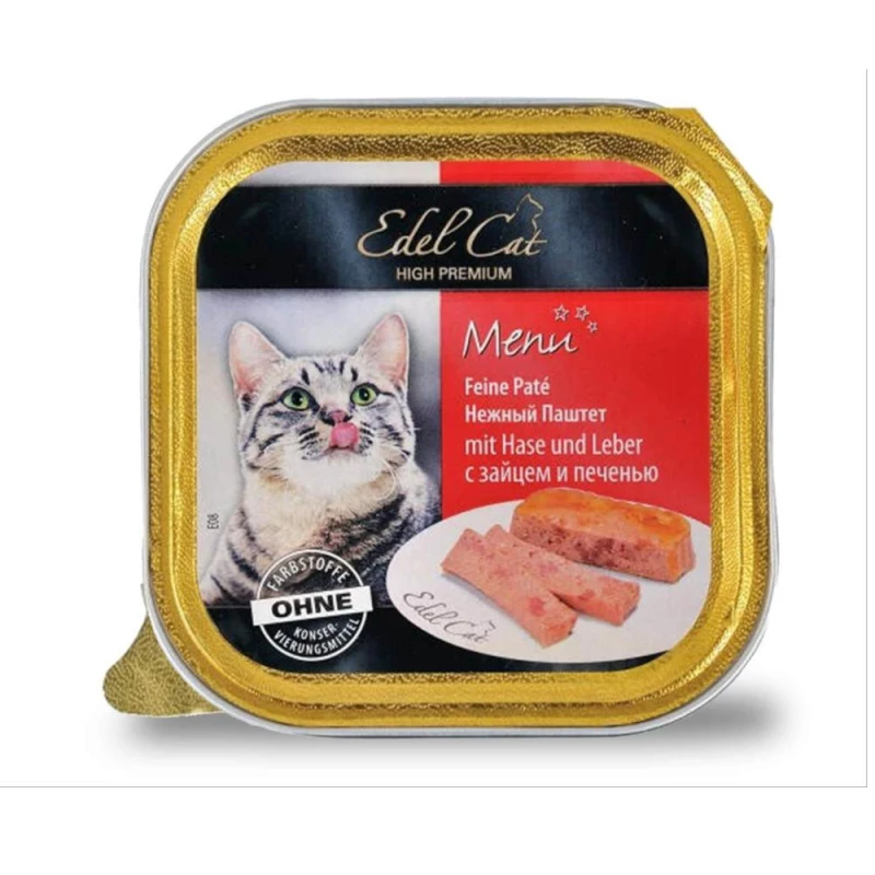 BARQUETTE EDEL CAT PATEE 100g - lièvre & foie