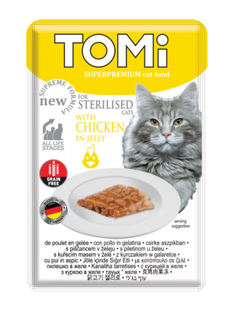 pochon-tomi-sterilised-cats-chicken-in-jelly-85-gr